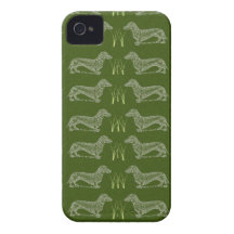 Silver Dachshund Dogs Case-Mate iPhone 4 Case