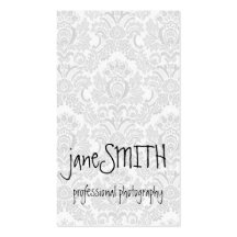 Silver Damask Business Card Templates