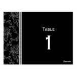Silver Damask Table Number Postcard