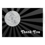 Silver Disco Ball Thank You Note Greeting Cards