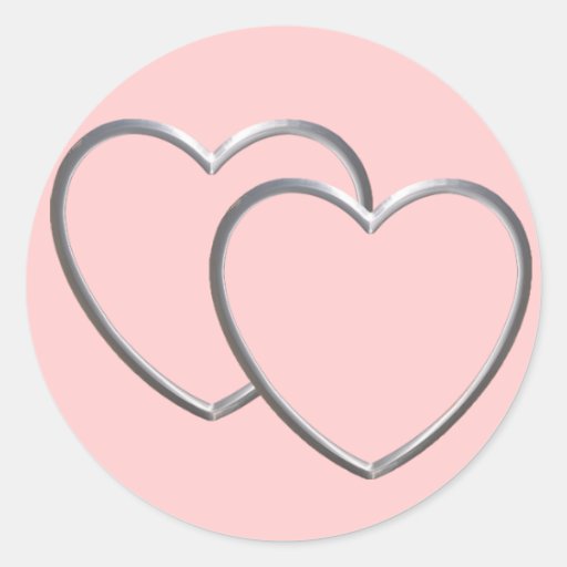 Silver Double Hearts Sticker
