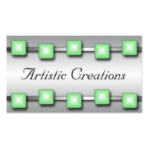 Silver Gems Green Business Cards