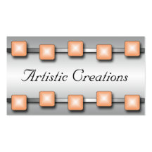 Silver Gems Orange Business Cards