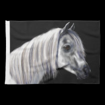 Silver Grey Arabian Horse kitchen towels