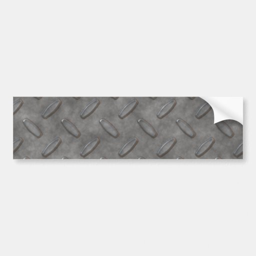 Silver Grey Diamond Plate Textured Bumper Stickers