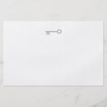Silver Grey Key on White. Custom Flyer