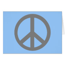 Silver Grey Peace Symbol Products Cards