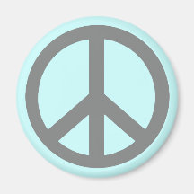 Silver Grey Peace Symbol Products Magnets