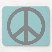 Silver Grey Peace Symbol Products Mouse Mats