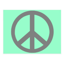 Silver Grey Peace Symbol Products Post Cards