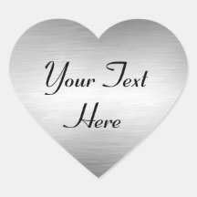 Silver Heart To Personalise Stickers