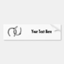 Silver Horse Shoes Customisable Bumper Sticker