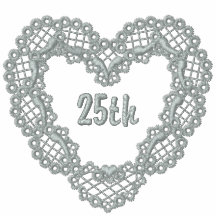 Silver Lace Heart - 25th Anniversary