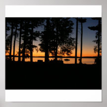 silver lake sun set poster