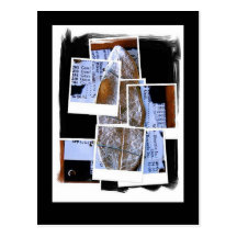 Silver Leaf Collage Post Card
