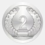 Silver Medal Round Sticker