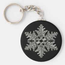 Silver Metal Deco Snow Fall Snowflakes Key Chains