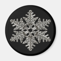 Silver Metal Deco Snow Fall Snowflakes Magnet
