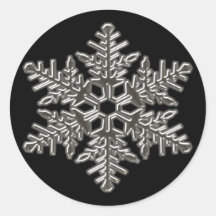 Silver Metal Deco Snow Fall Snowflakes Sticker