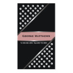 Silver metallic studs black dust pink business card templates