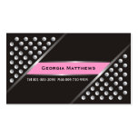 Silver metallic studs black pink business cards