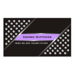 Silver metallic studs black purple business cards