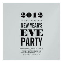 Silver Modern New Year's Eve Party Invite