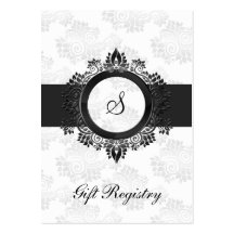 silver monogram  Gift registry  Cards Business Card Templates