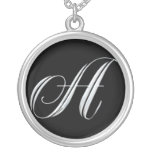 Silver Monogram Necklace - letter A