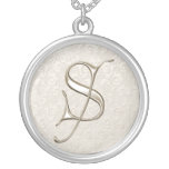 Silver Monogram Necklace - letter S