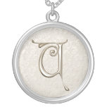 Silver Monogram Necklace - letter U