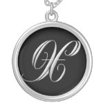 Silver Monogram Necklace - letter X