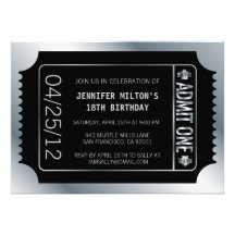Silver Movie Ticket Invitation