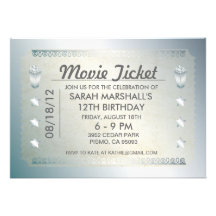 Silver Movie Ticket Invitation
