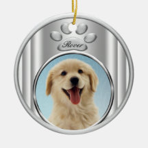 Silver Paw Dog or Cat Photo Frame Ornament