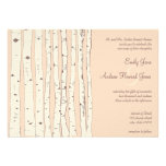 Silver Peony Russet Birch Tree Wedding Invitations