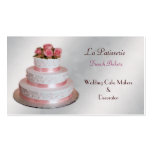 silver pink Wedding Cake makers business Cards
