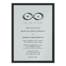 Silver Platinum Infinity Hand Clasp Wedding Invite