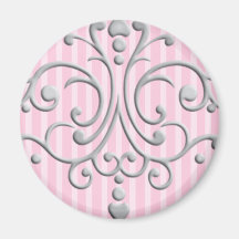 Silver Princess Filigree Fridge Magnets