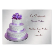 silver purple WeddingCake makers business Cards