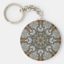 Silver Rhinestones Steampunk Mandala Keychains