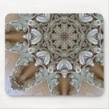 Silver Rhinestones Steampunk Mandala Mouse Mats