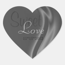 Silver Silk Heart Candy Buffet Sticker