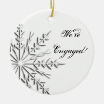 Silver Snowflake Engagement Ornament