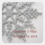 Silver Snowflake Wedding Stickers