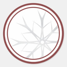 Silver Snowflake with Red Boarder Sticker