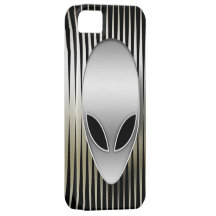 Silver Space Alien Head iPhone 5 Covers