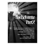 Silver Sparkle Disco Ball Bachelorette Party Custom Invites