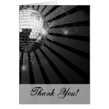 Silver Sparkle Disco Ball Party Greeting Card