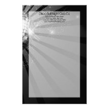 Silver Sparkle Disco Ball Party Personalized Stationery
